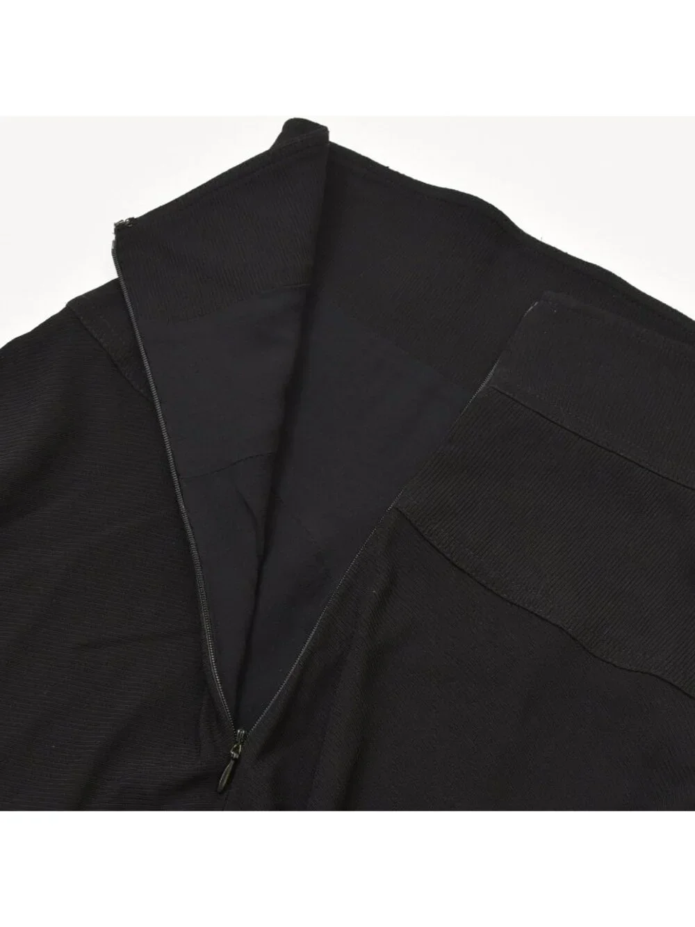 Chanel Boutique Black Skirt Flare Mellow Polished Rayon Vintage